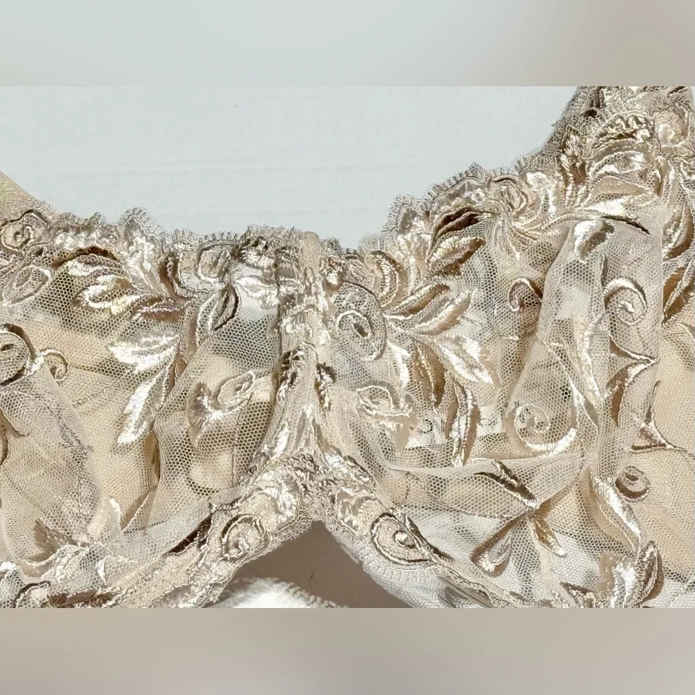 Soma sensuous unlined Lace Embroidered underwire Bra - Soft Cream size 34G EUC - Picture 6 of 8